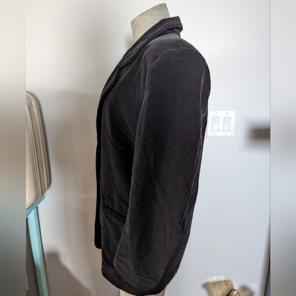 Vintage Black Velveteen jacket, 80s, Prep, size 9/10 - Picture 3 of 7